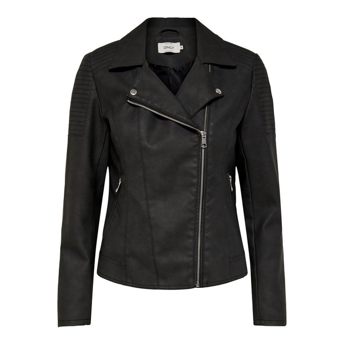 Faux Leather Zip Up Jacket Black Only La Redoute Faux Leather Zip Up Jacket Black Only