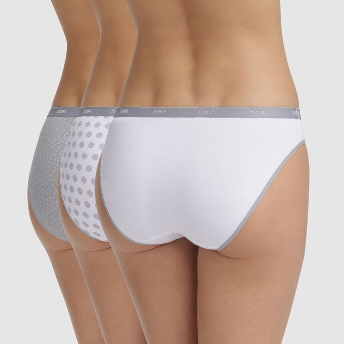 LOT 3 CULOTTES FEMME VENTRE PLAT MARQUE FRANCAISE 95 /% COTON 5 /% ELASTHANE