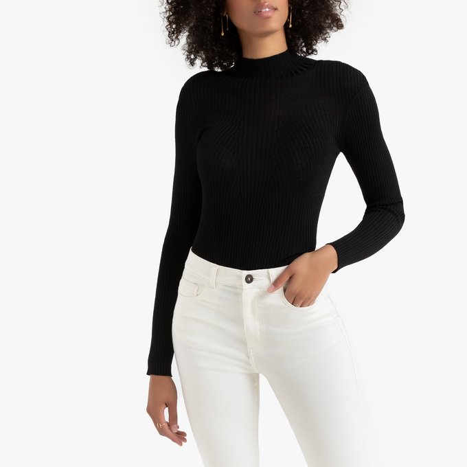 high neck long jumper