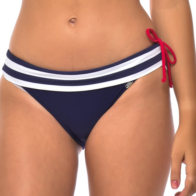 navy and white striped bikini bottoms