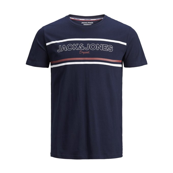 Logo T Shirt Navy Blue Jack Jones La Redoute