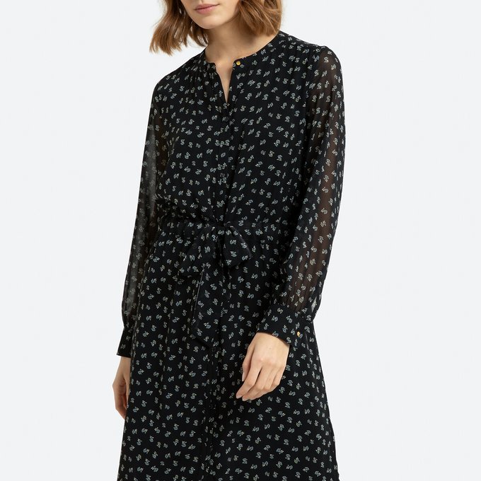 long sleeve midi shirt dress