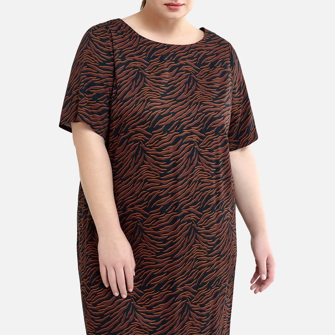 zebra print shift dress