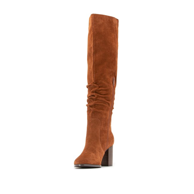 knee high boots tan suede