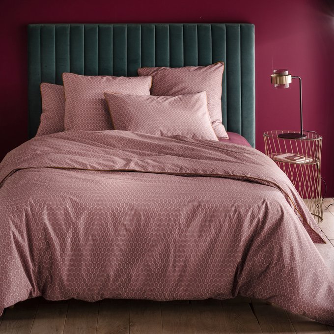 Mina Cotton Percale Duvet Cover Purple Print La Redoute Interieurs