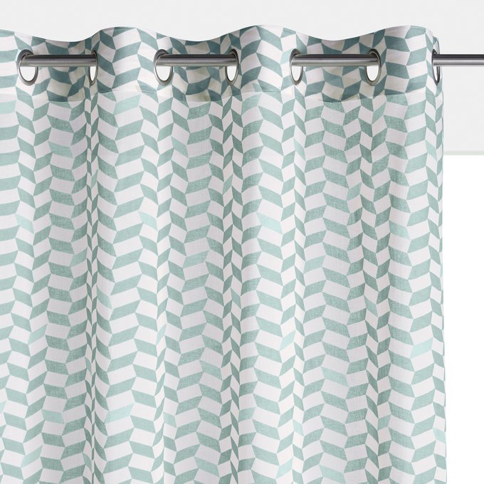 Lozange Printed Single Cotton Voile Panel With Eyelets La Redoute