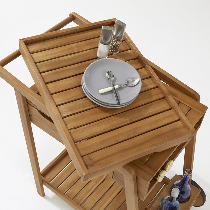 Garten Servierwagen Mit Abnehmbarem Tablett Akazienholz La Redoute