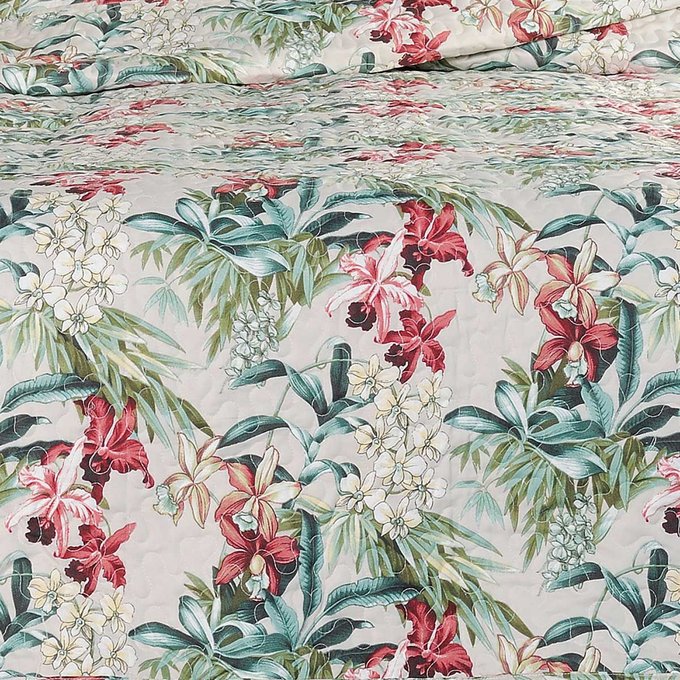 100/% Ouate 60/% Coton//40/% Polyester Blanc//Multicolore 180X240 Linder Jet/é Boutis Motif Fleuri-Ensemble literie Fleurs