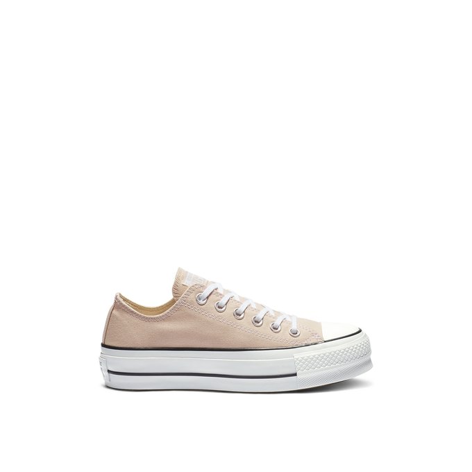 beige converse trainers