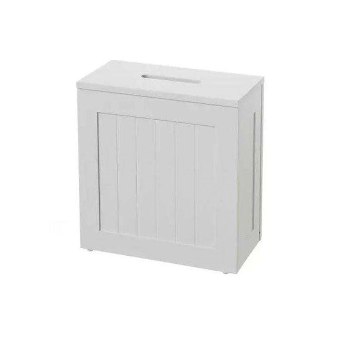 Rangement Stock Rouleaux Papier Toilette Bois Mdf Blanc Blanc Wadiga La Redoute