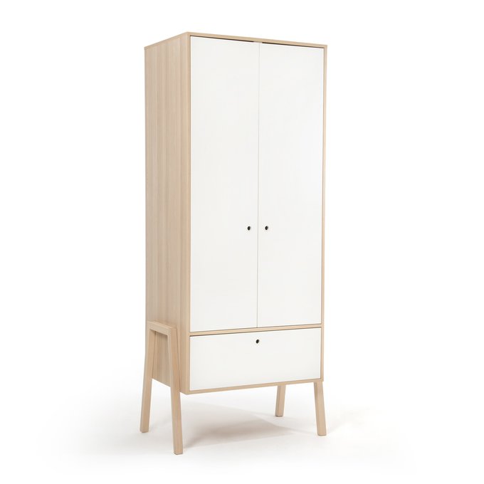 Spot Scandi Style Double Pine Wardrobe White Wood La Redoute