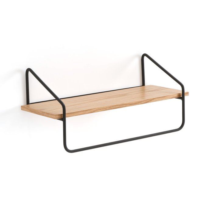 Estivar Wall Shelf And Towel Rail Black Wood La Redoute Interieurs La Redoute