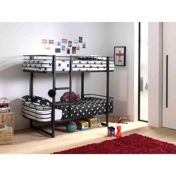 Lit Superpose En Metal Noir Terre De Nuit La Redoute