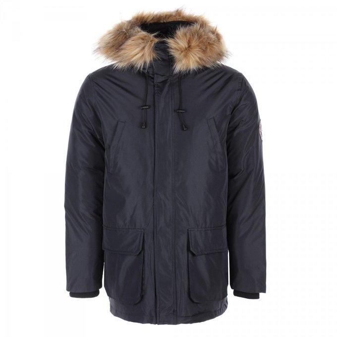 Parka zippée 4 poches et col en fausse fourrure navy Rivaldi Manteau et blouson homme RIVALDI | La Redoute