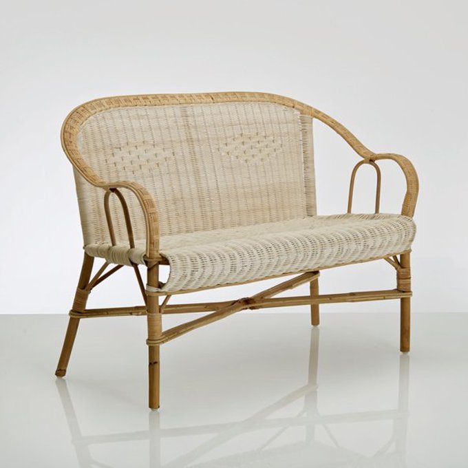 grandfather kok style natural rattan garden sofa