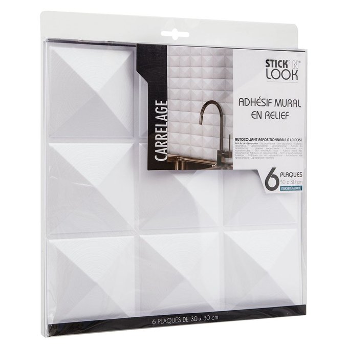 Sticker Carrelage Pic 9c X 6 Blanc Atmosphera La Redoute