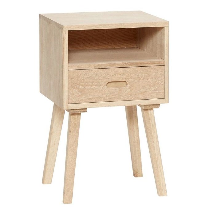 Table Chevet Design Bois Chene Tiroir Bois Clair Hubsch La Redoute