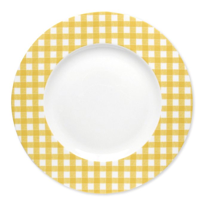 Assiette Plate En Porcelaine 29cm Lot De 6 Home Jaune Bruno