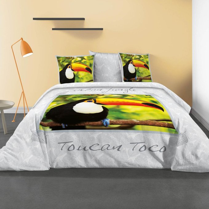 2 taies doreiller 63X63 cm NIGHT COLLECTION ZEN Parure de Couette Zen Coton Multicolore 240 x 220 cm