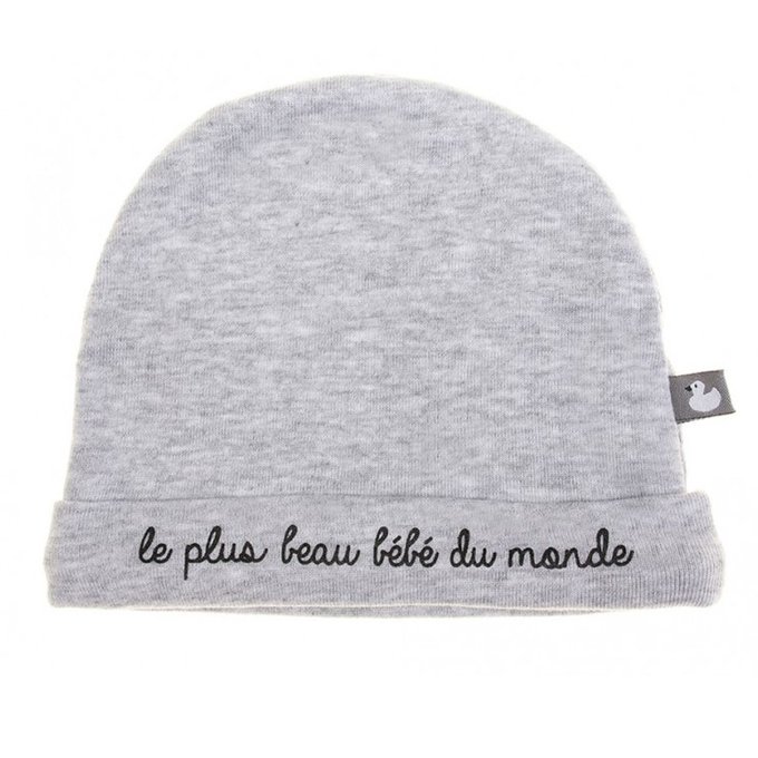 Bonnet Naissance En Coton Le Plus Beau Bebe Du Monde Gris Sevira Kids La Redoute