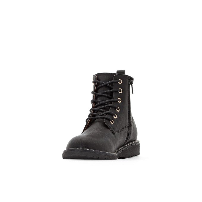 girls black lace up boots