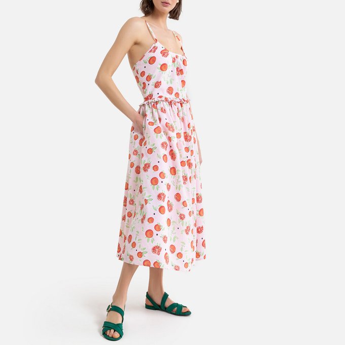 pink print dress