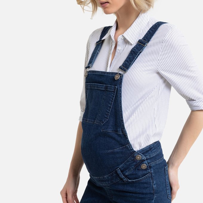 linen maternity dungarees