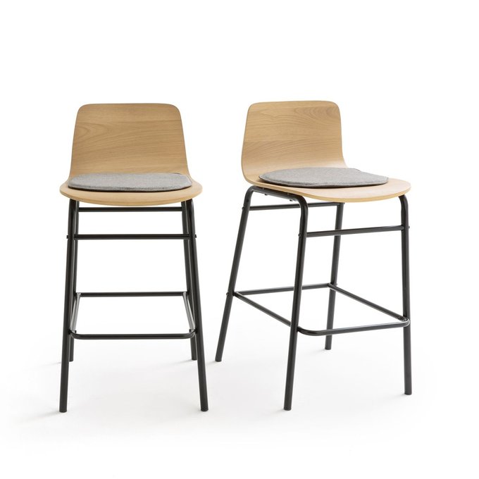 Lot de 2 chaises de bar mi hauteur, blutante chêne La Chaise mi haute cuisine | La Redoute
