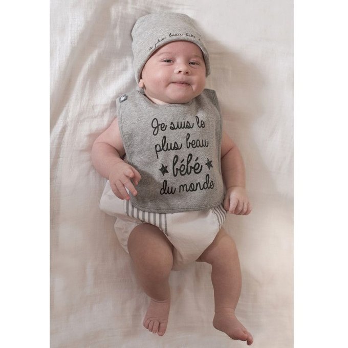 Bonnet Naissance En Coton Le Plus Beau Bebe Du Monde Gris Sevira Kids La Redoute