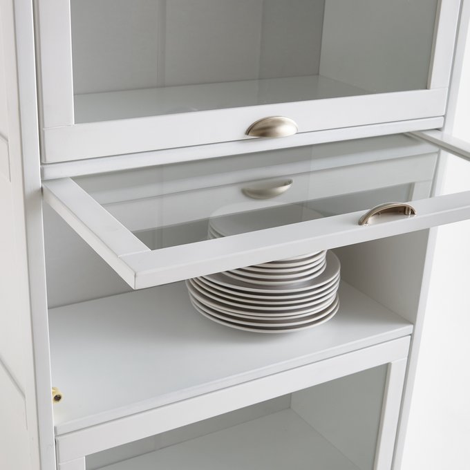 Inqaluit Pine Glass Display Cabinet White La Redoute