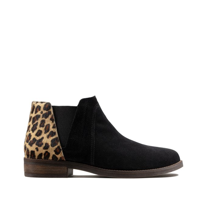 black leopard print boots