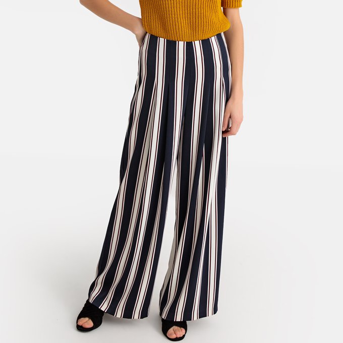 striped loose trousers