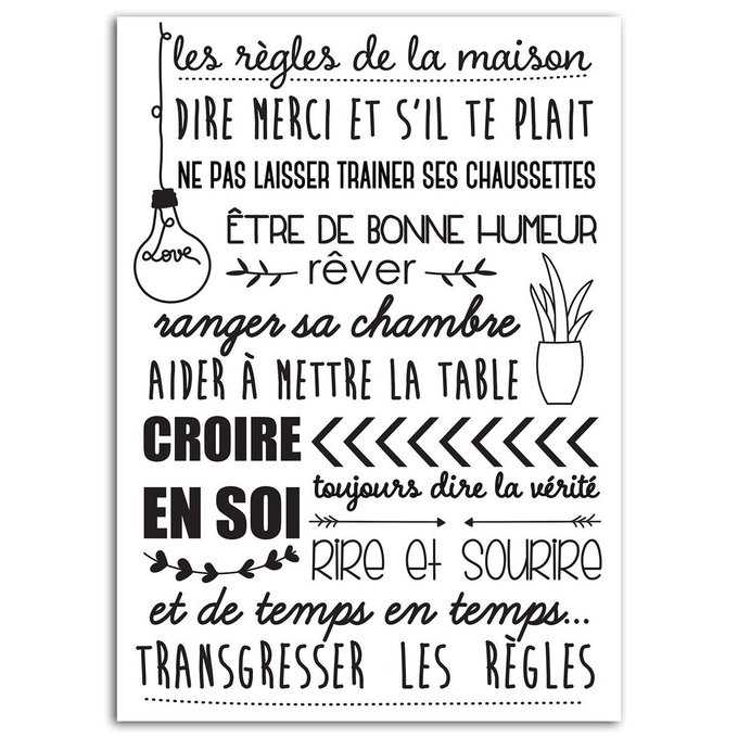 Transfert Textile 15x21cm Regles Maison Noir Draeger La Carterie La Redoute Transfert Textile 15x21cm Regles Maison Noir Draeger La Carterie La Redoute