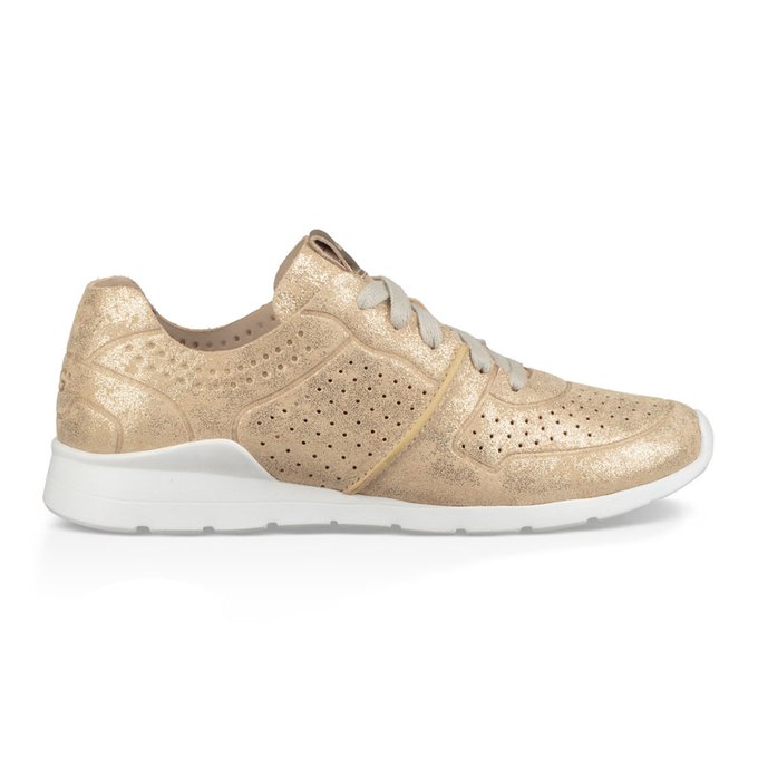 Tye stardust gold leather lace-up 