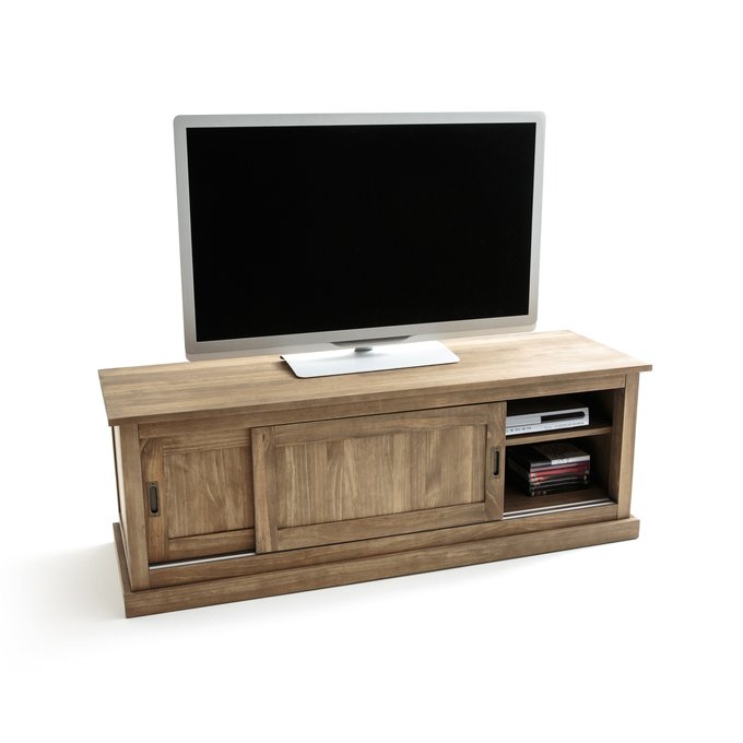 Lunja Solid Pine Tv Unit Light Natural Wood La Redoute