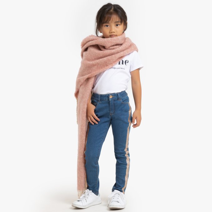 jeans with glitter side stripe
