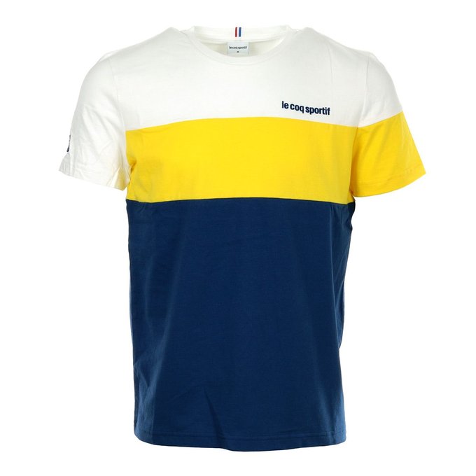 T-shirt coton essentiels bleu marine, blanc, jaune Le Coq Sportif 