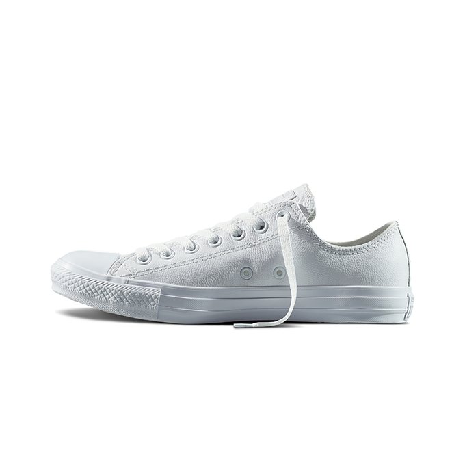 converse all star low leather white mono leather