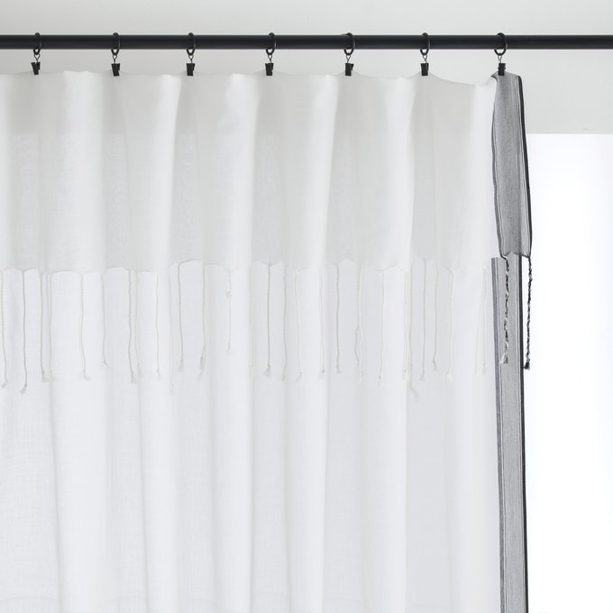 Naharis Organic Cotton Single Voile Panel White Grey Am Pm La