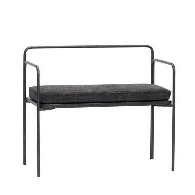 Banc Design Metal Bois Coussin Noir Hubsch La Redoute