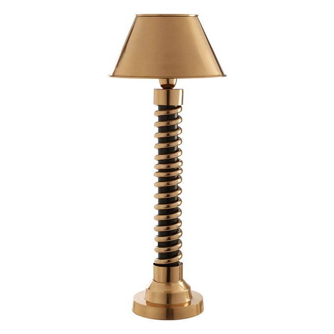 Macey Spiral Table Lamp With Gold Metal Empire Shade Gold