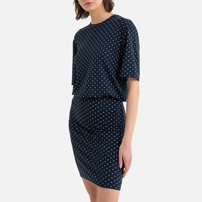 short sleeve polka dot dress