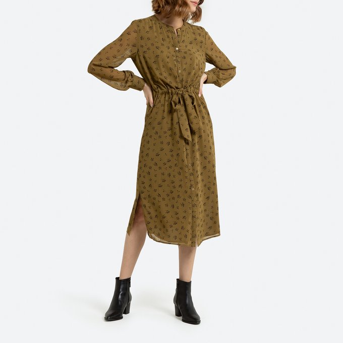 khaki shift dress