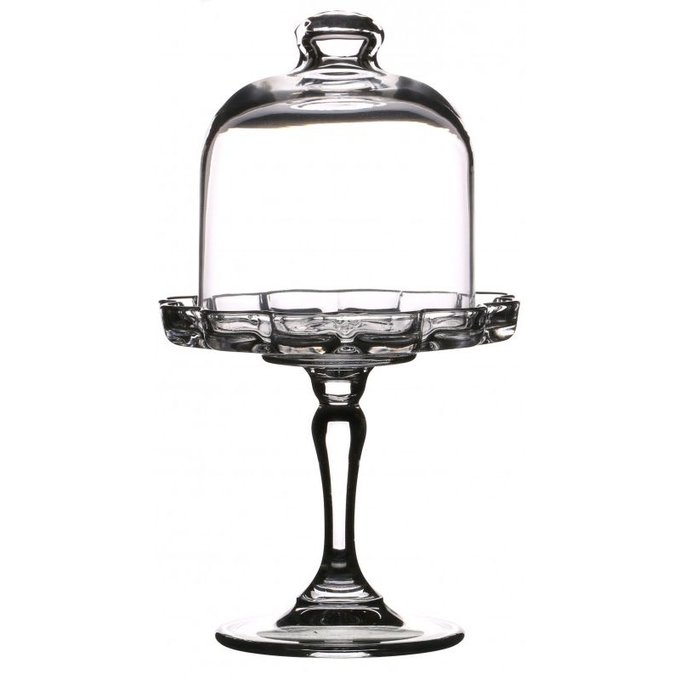 Mini Presentoir A Patisserie Sur Pied Rond En Verre Transparent Avec Cloche En Verre Transparent Wadiga La Redoute