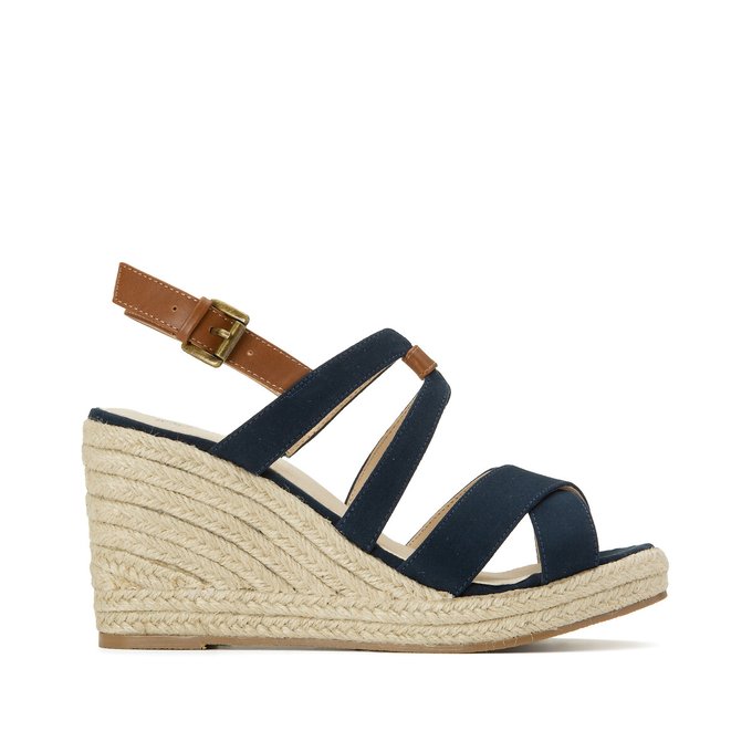 navy wedge sandals