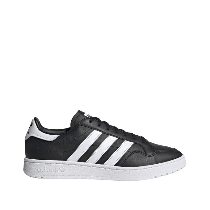 adidas leather trainers black