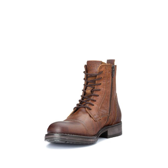 jack and jones leather lace up boots