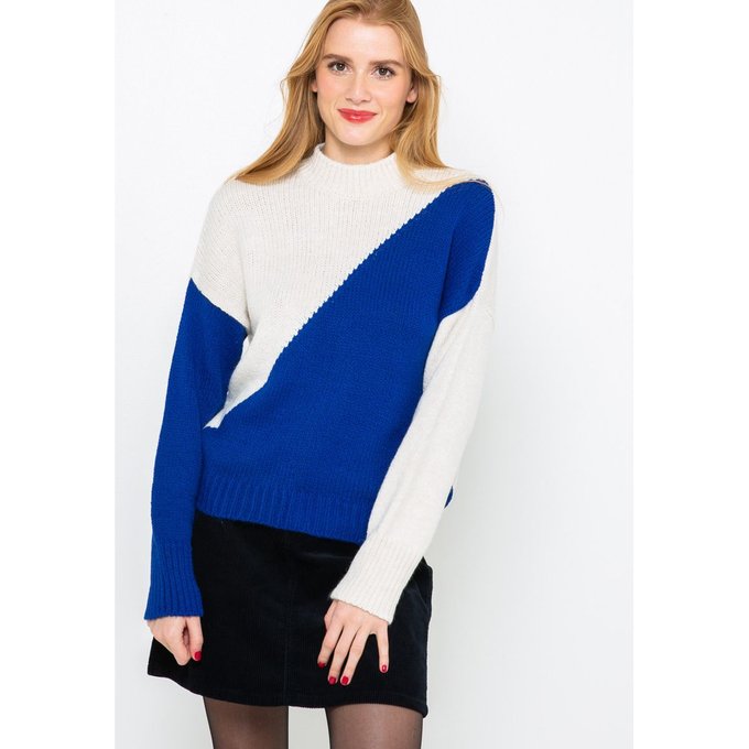 Pull color block bleu Camaieu | La Redoute Pull color block | La Redoute