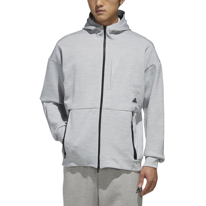 adidas zip up hoodie grey