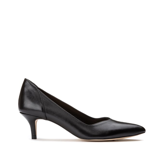 Leather stiletto heels black La Redoute 